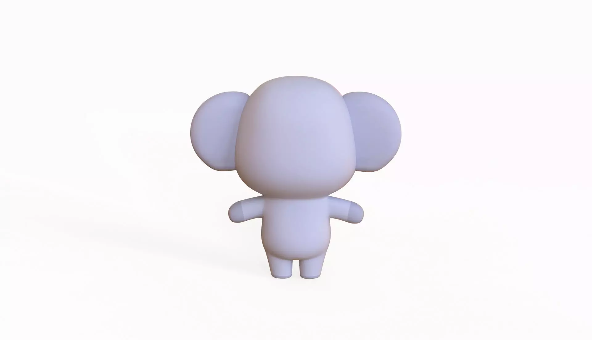 Cartoon Elephant - Chubby Animal Rigged Low-poly 3D model_12