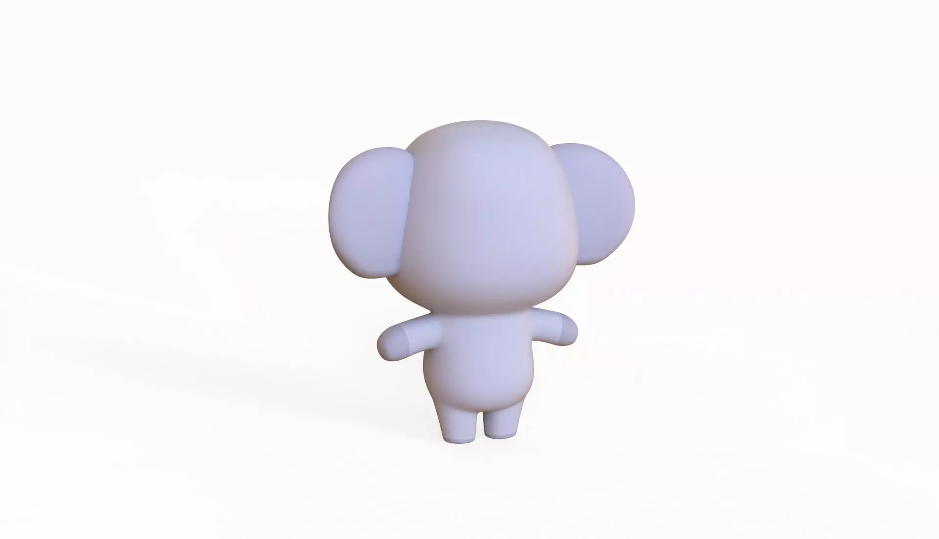 Cartoon Elephant - Chubby Animal Rigged Low-poly 3D model_7