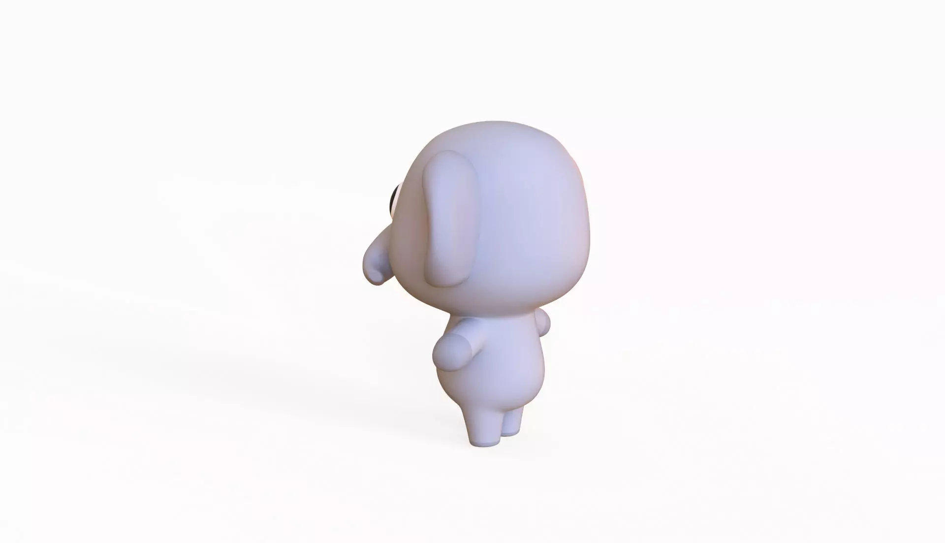 Cartoon Elephant - Chubby Animal Rigged Low-poly 3D model_6