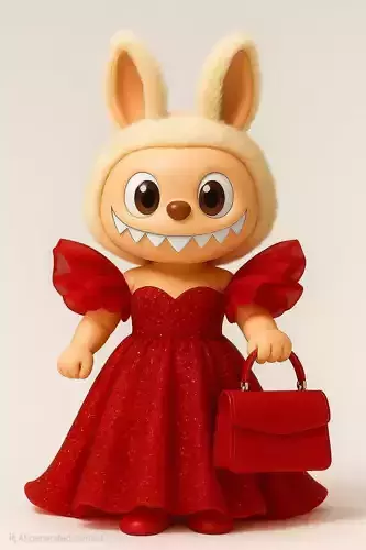 Glamorous Labubu in Gown 3D print model