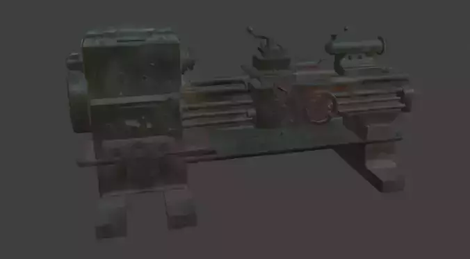 VintageLatheMachine3DModel