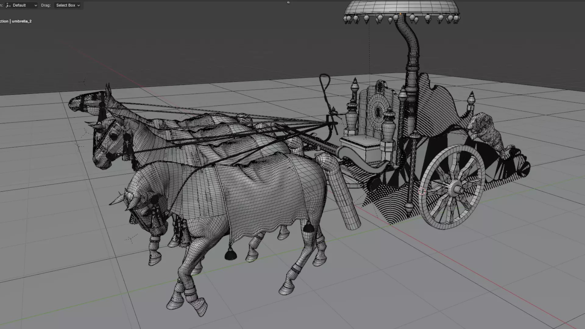 Arjuna Chariot  Rath in Mahabharatha Low-poly 3D model_15