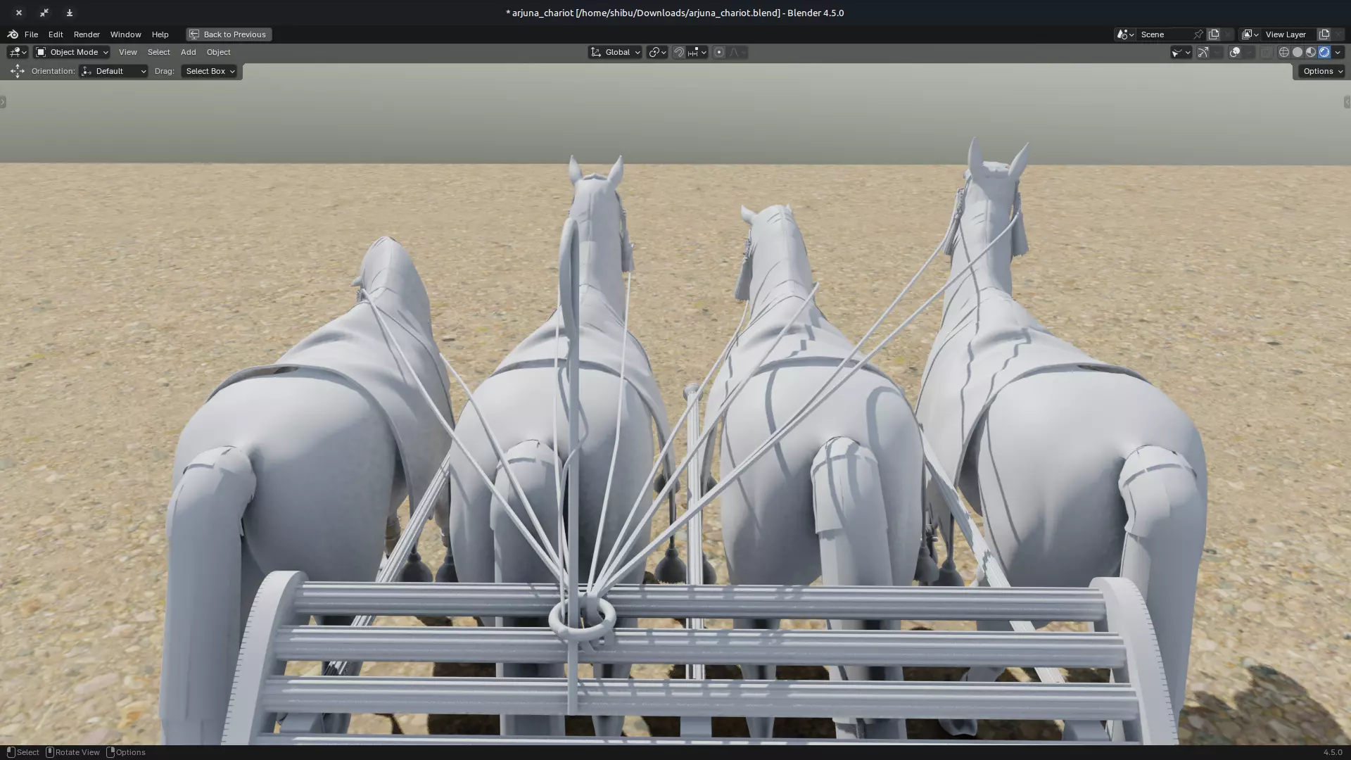 Arjuna Chariot  Rath in Mahabharatha Low-poly 3D model_8