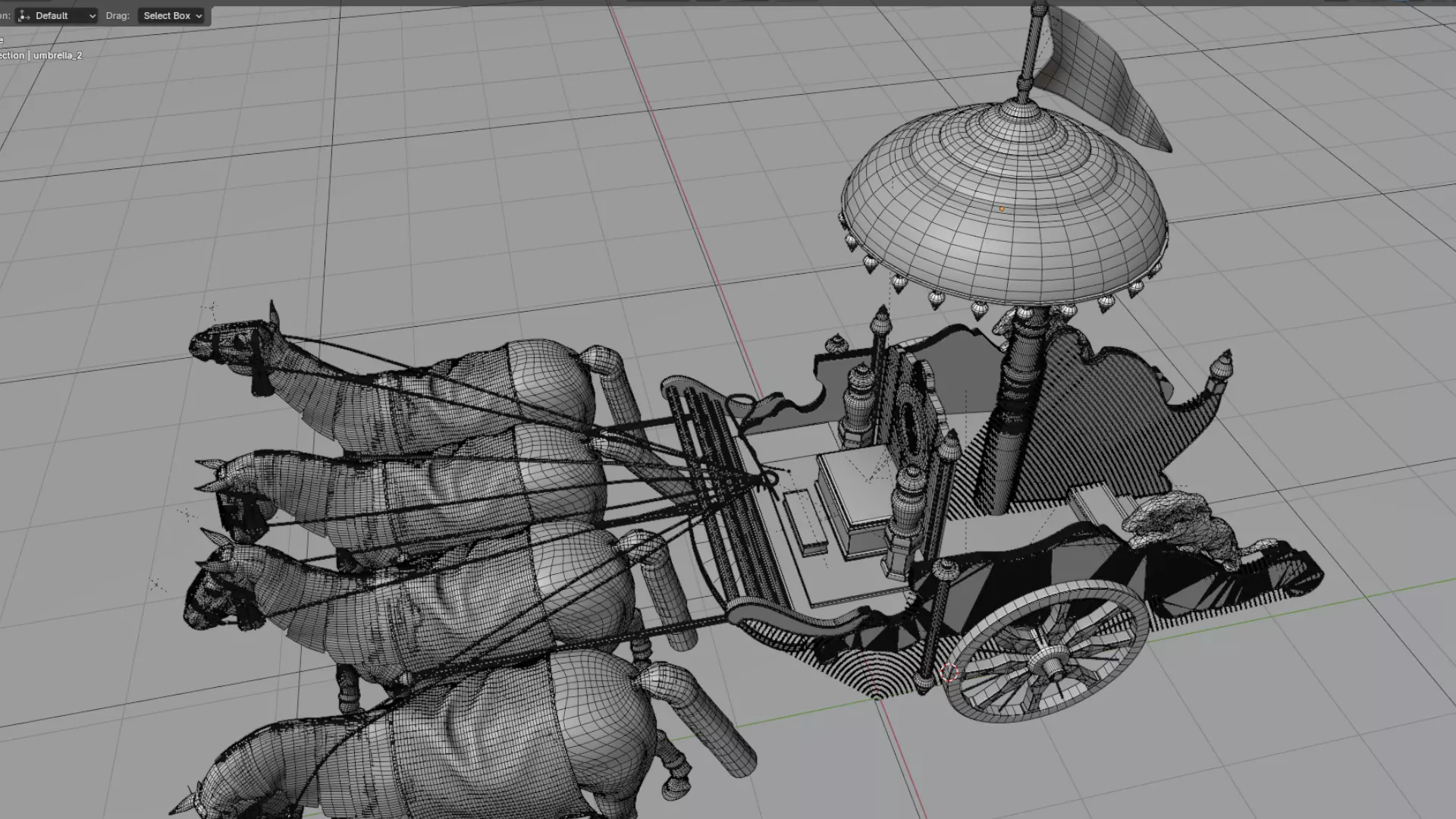 Arjuna Chariot  Rath in Mahabharatha Low-poly 3D model_16