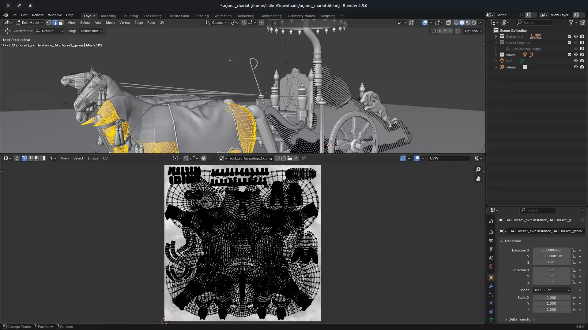 Arjuna Chariot  Rath in Mahabharatha Low-poly 3D model_14