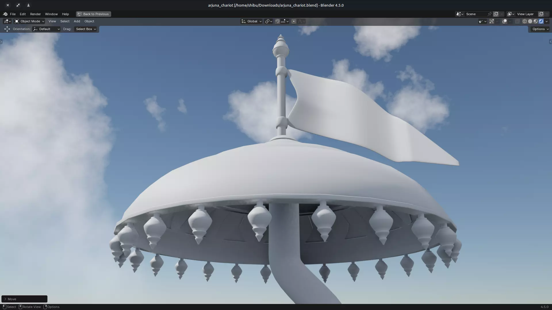 Arjuna Chariot  Rath in Mahabharatha Low-poly 3D model_7