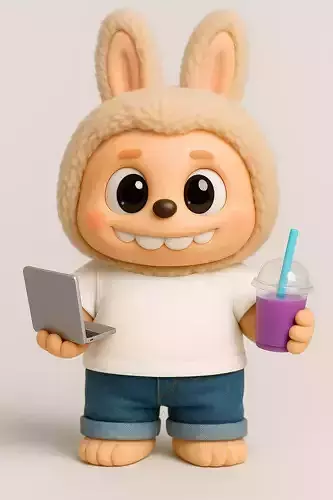 Working from Home Labubu