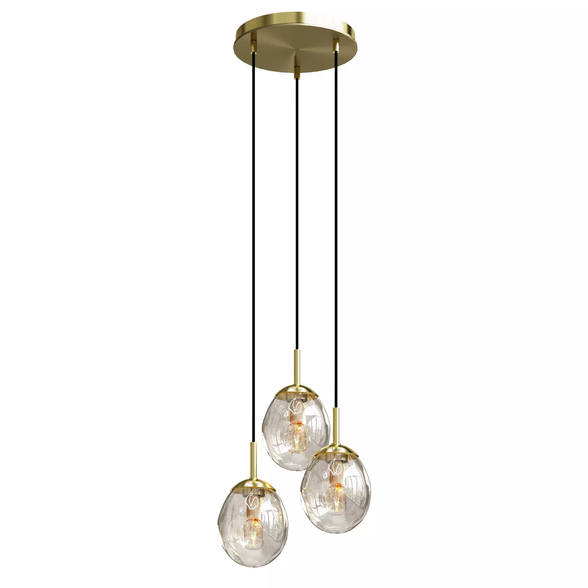 Cluster-Pendelleuchte Amora aus Glas 3D model_0