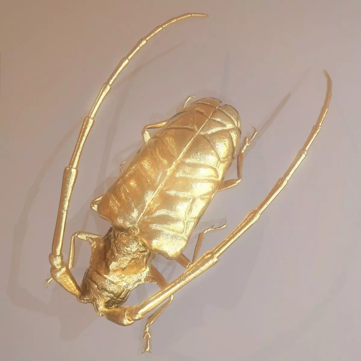 Golden Citrus Long Horned Beetle Low-poly 3D model