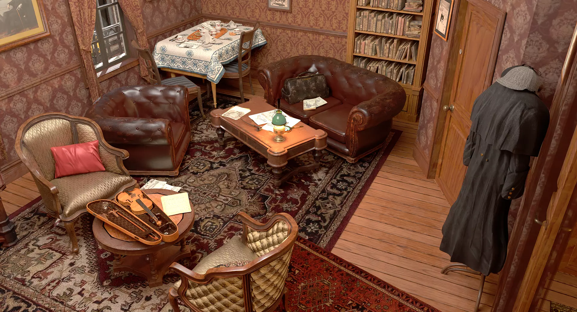 221b Baker Street Consulting Room - London 3D model_43