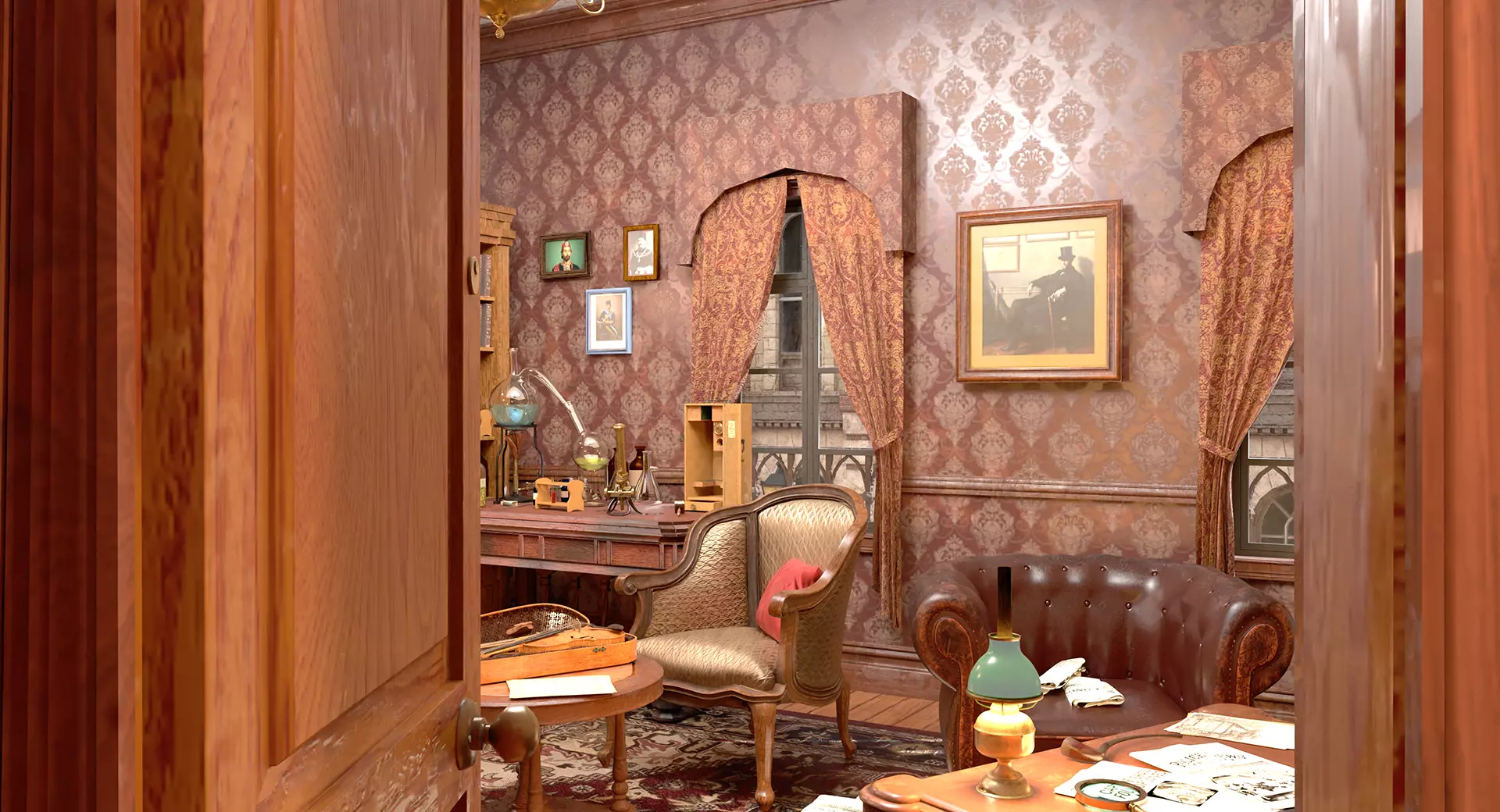 221b Baker Street Consulting Room - London 3D model_15
