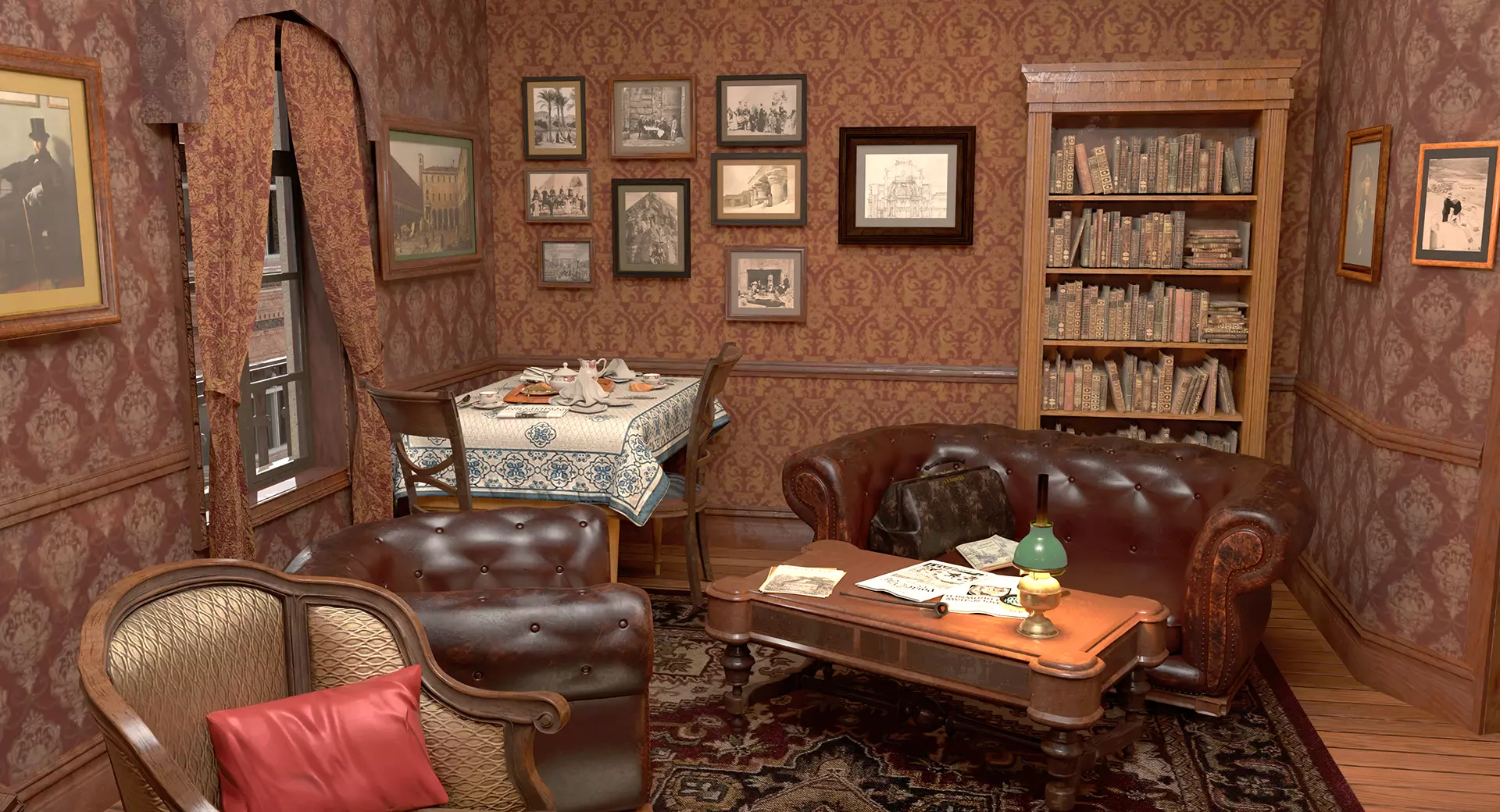 221b Baker Street Consulting Room - London 3D model_29