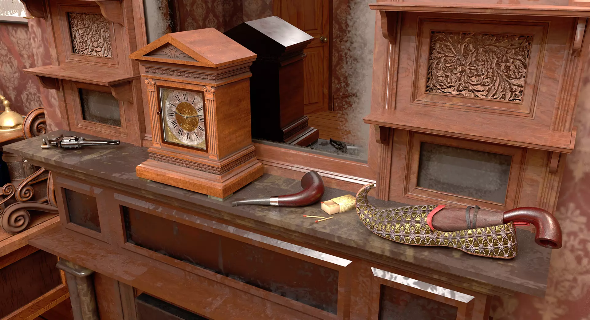 221b Baker Street Consulting Room - London 3D model_26