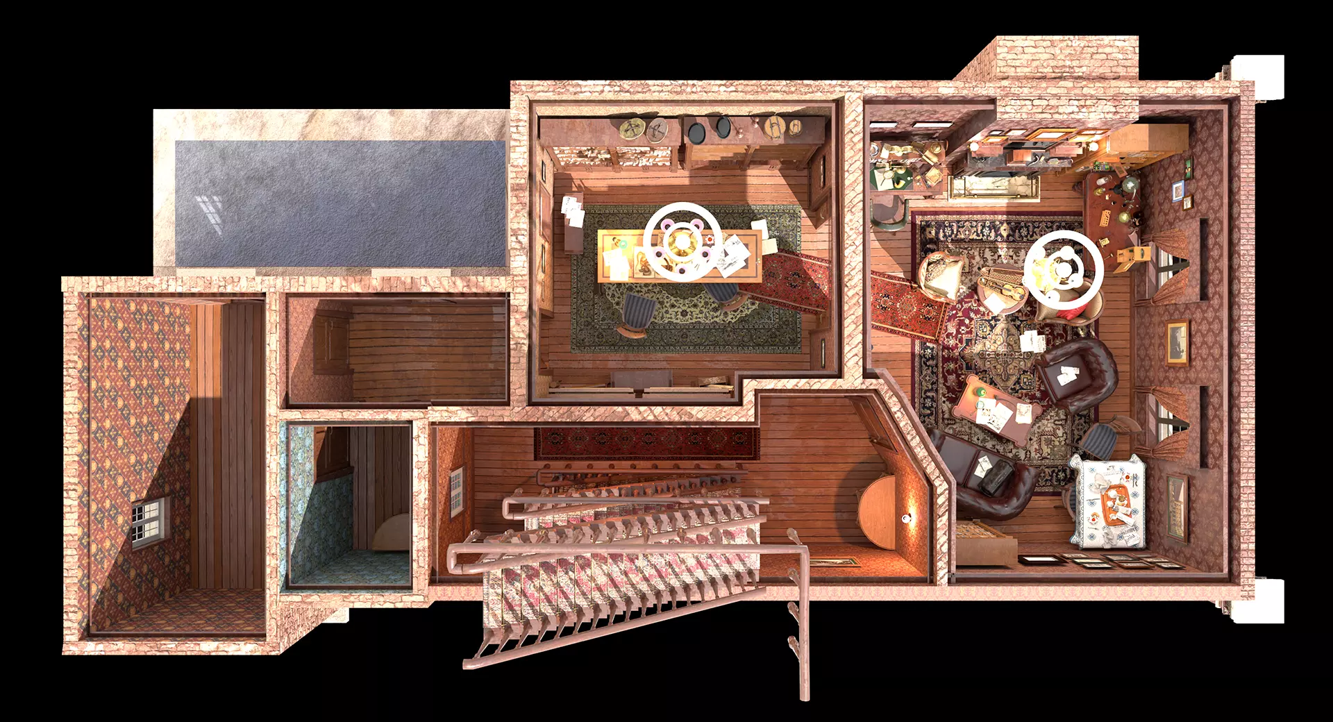 221b Baker Street Consulting Room - London 3D model_2