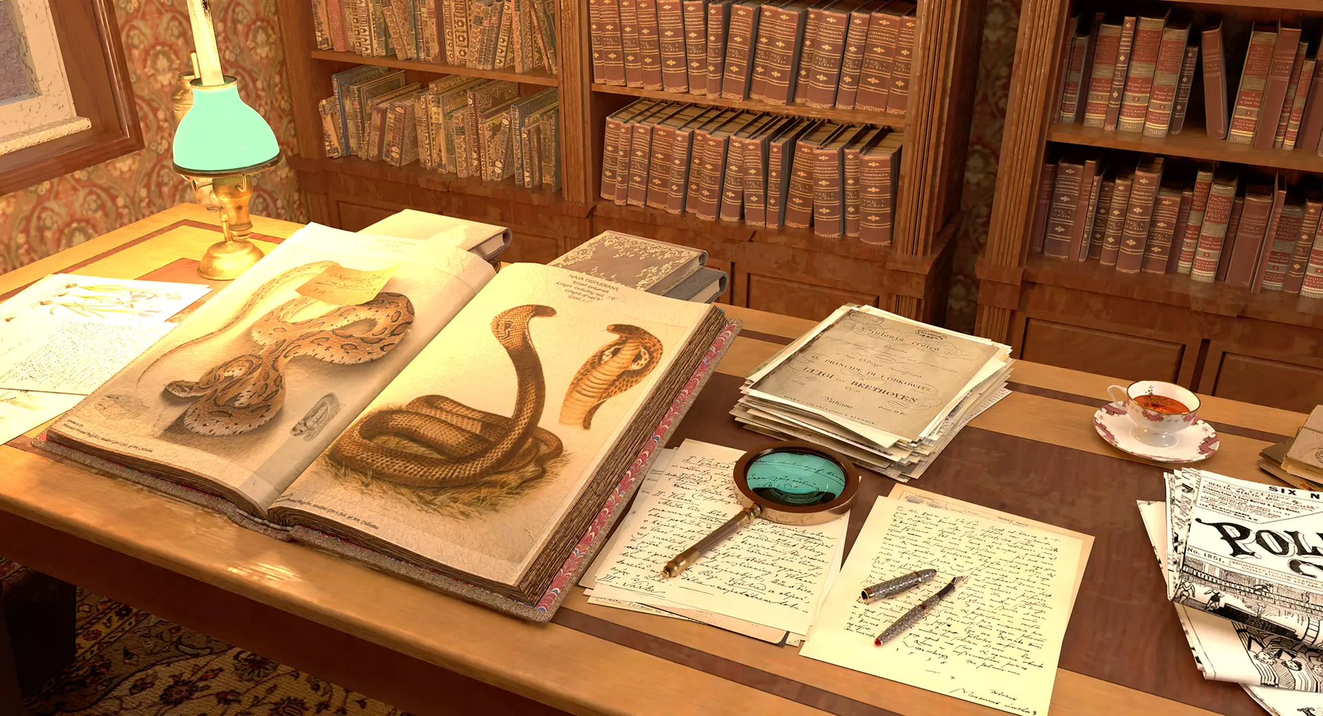 221b Baker Street Consulting Room - London 3D model_38