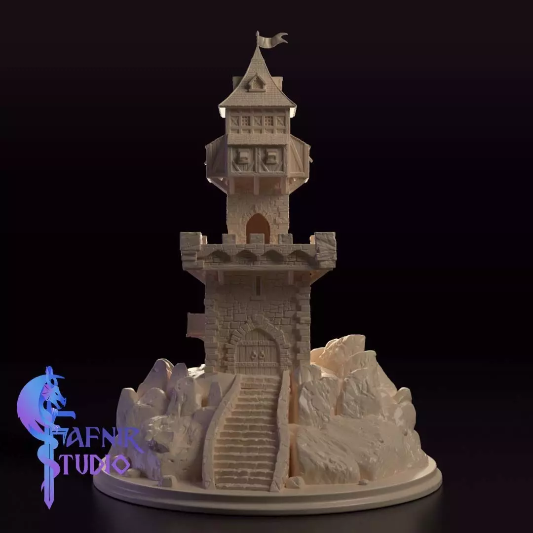 MEDIEVAL TOWER - TABLETOP 3D print model_2