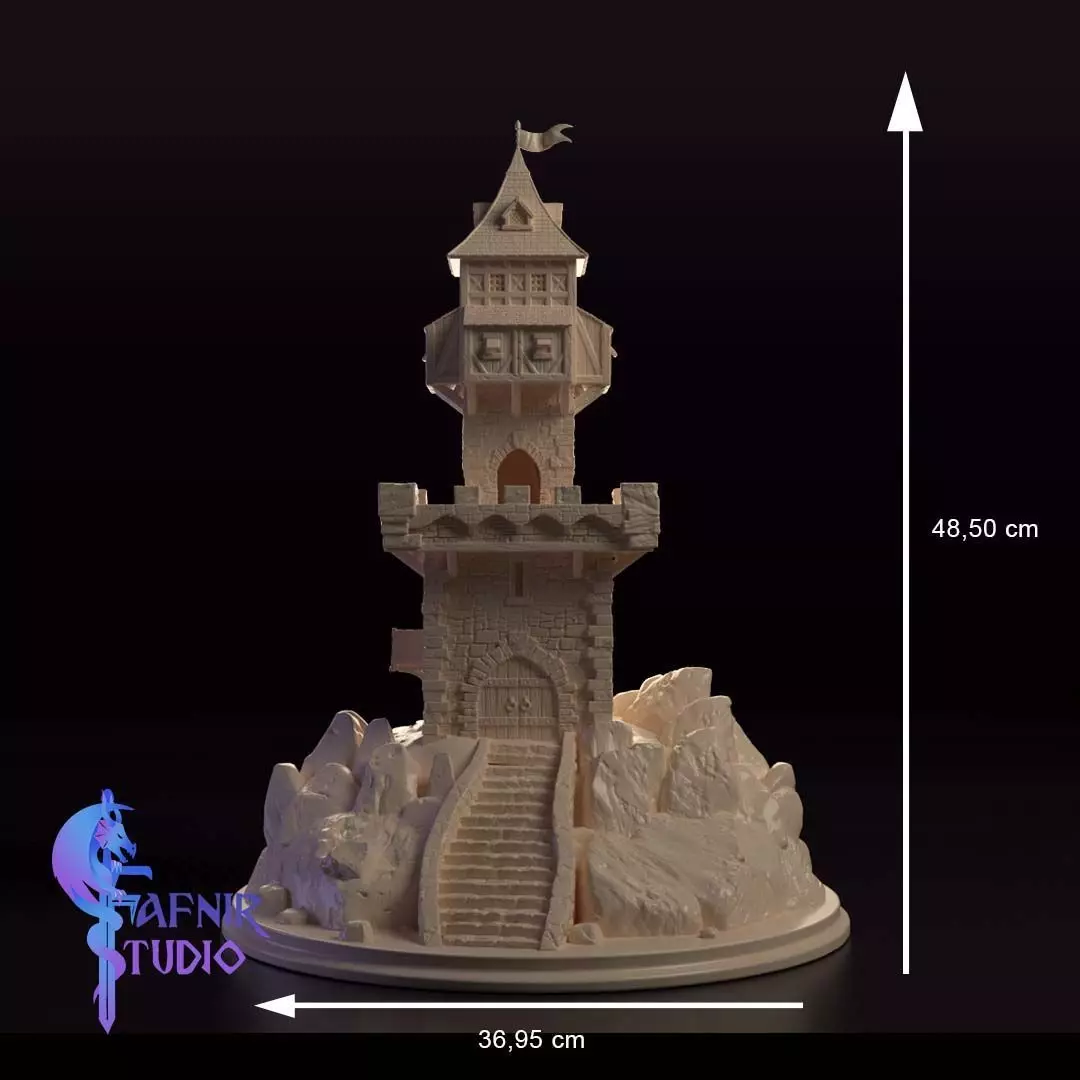 MEDIEVAL TOWER - TABLETOP 3D print model_3