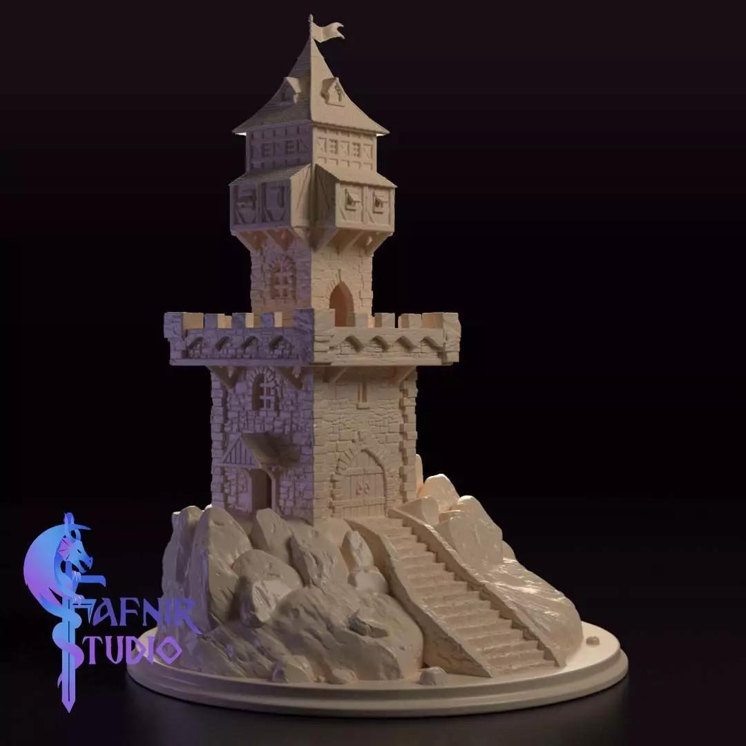 MEDIEVAL TOWER - TABLETOP 3D print model_0