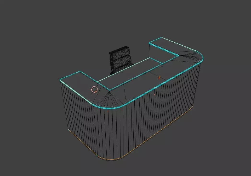 Office Reception Desk 3D model_5