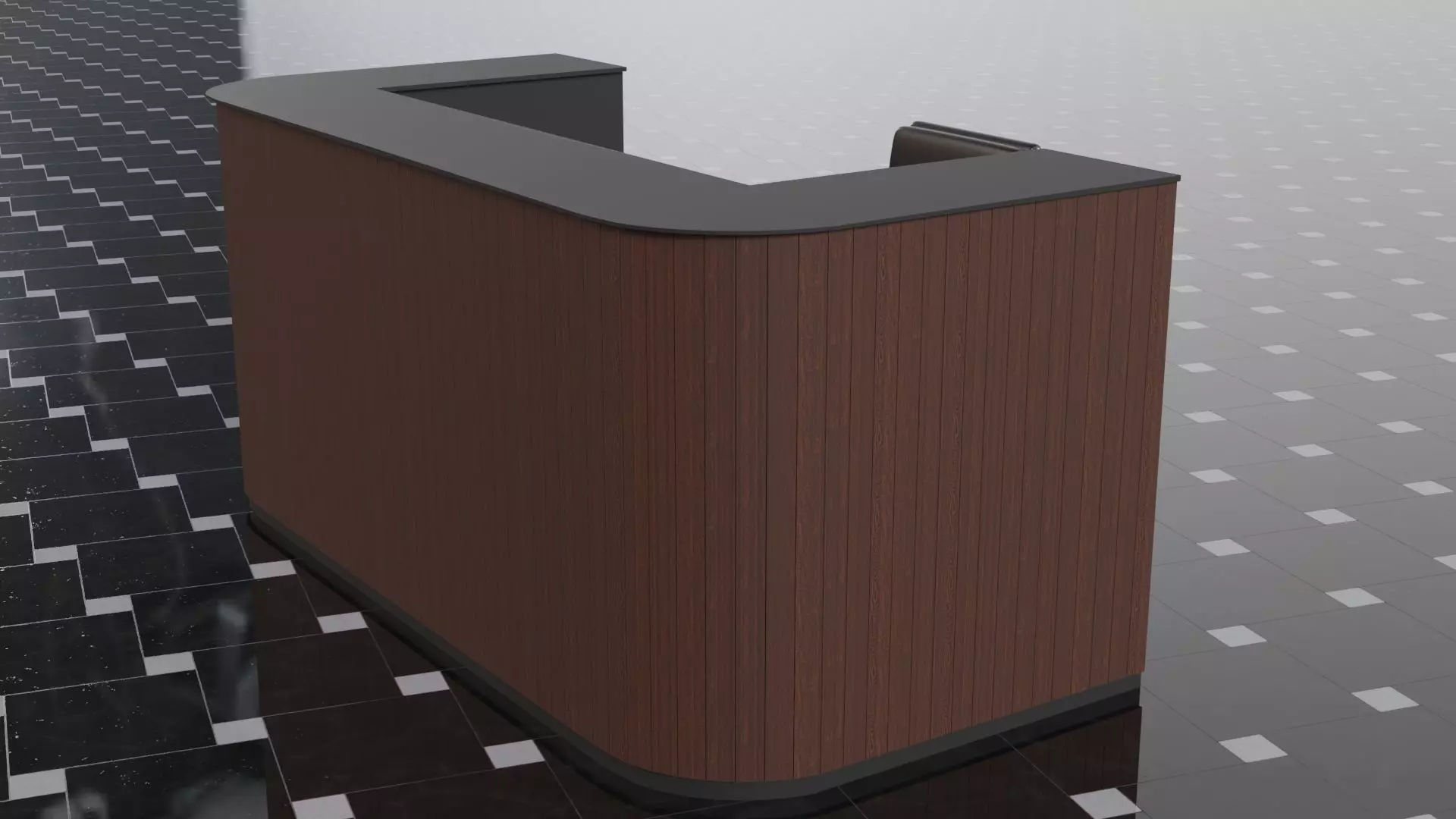 Office Reception Desk 3D model_2