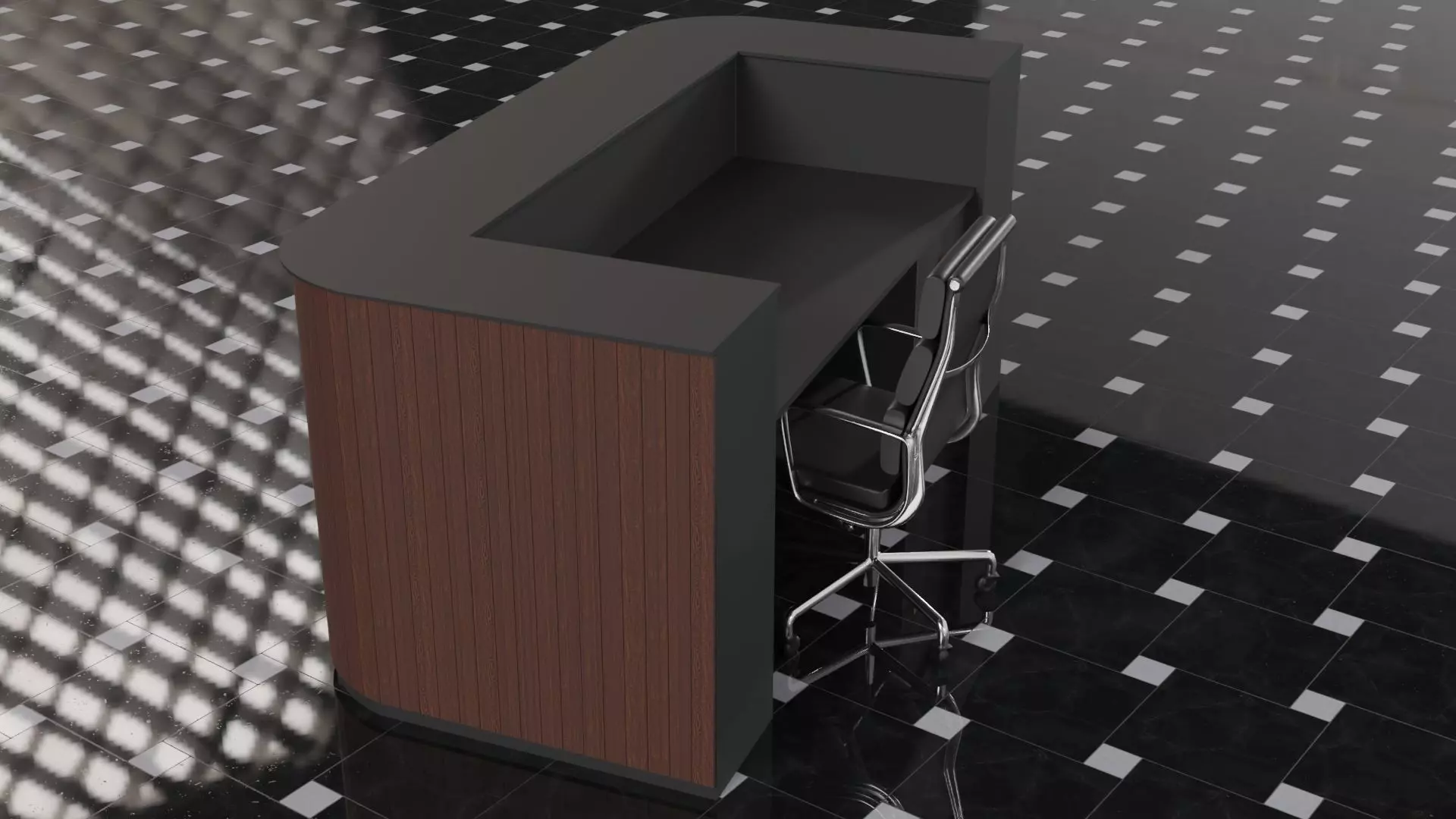 Office Reception Desk 3D model_3