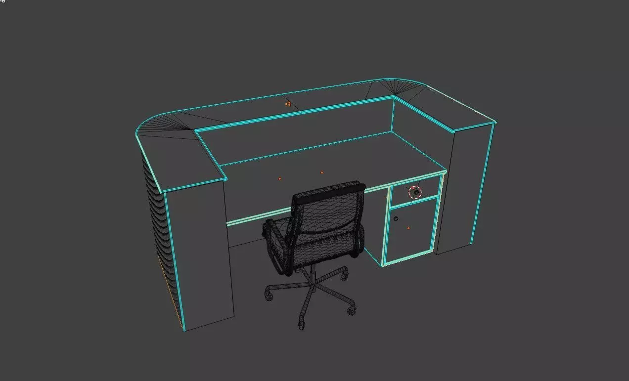 Office Reception Desk 3D model_4
