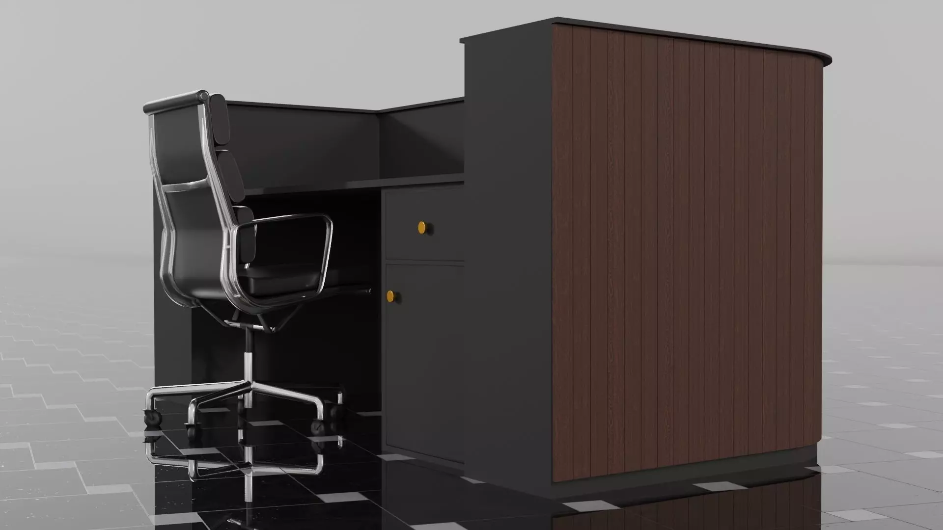 Office Reception Desk 3D model_0