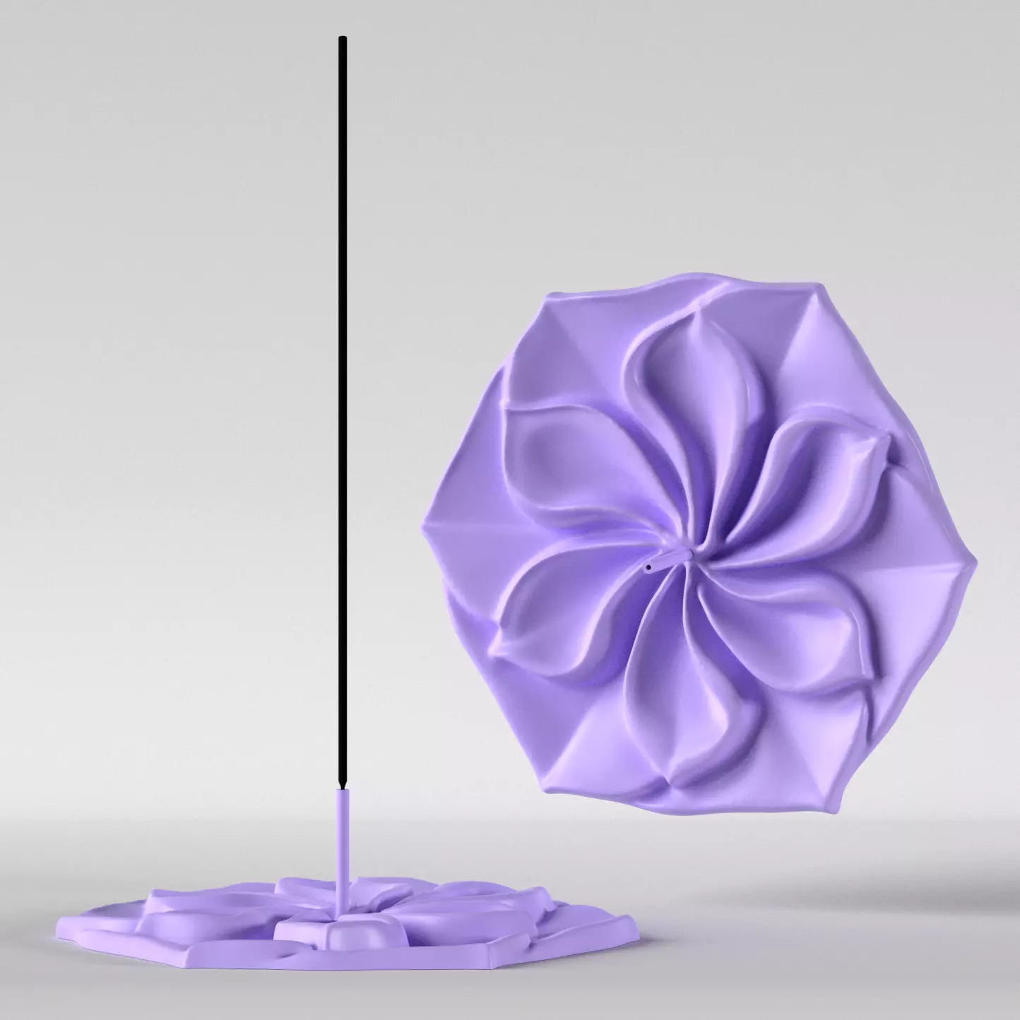 MILL FLOWER INCENSE HOLDER 3D print model_0