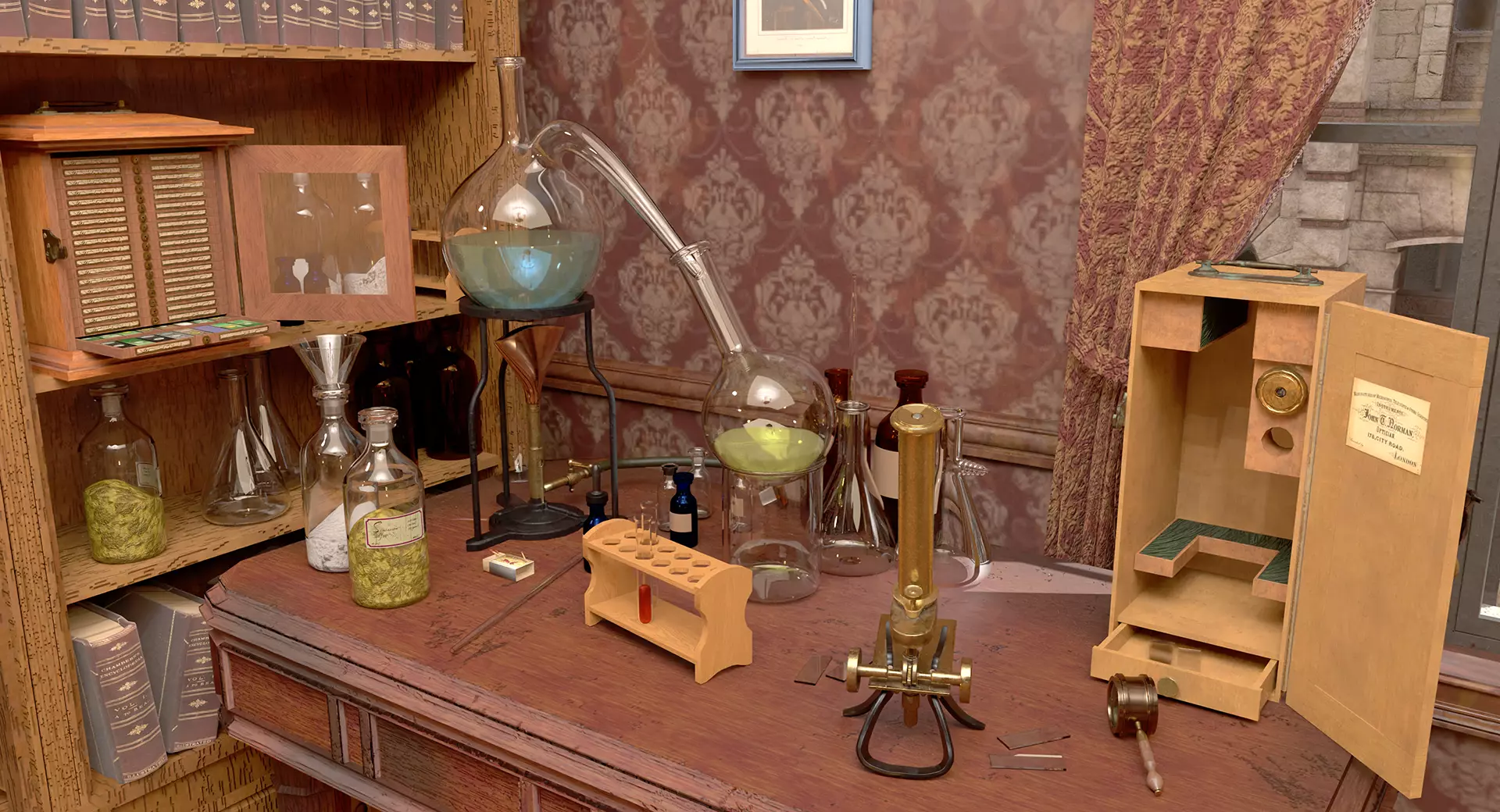 221b Baker Street Consulting Room and Victorian London Asset Pak 3D model_24