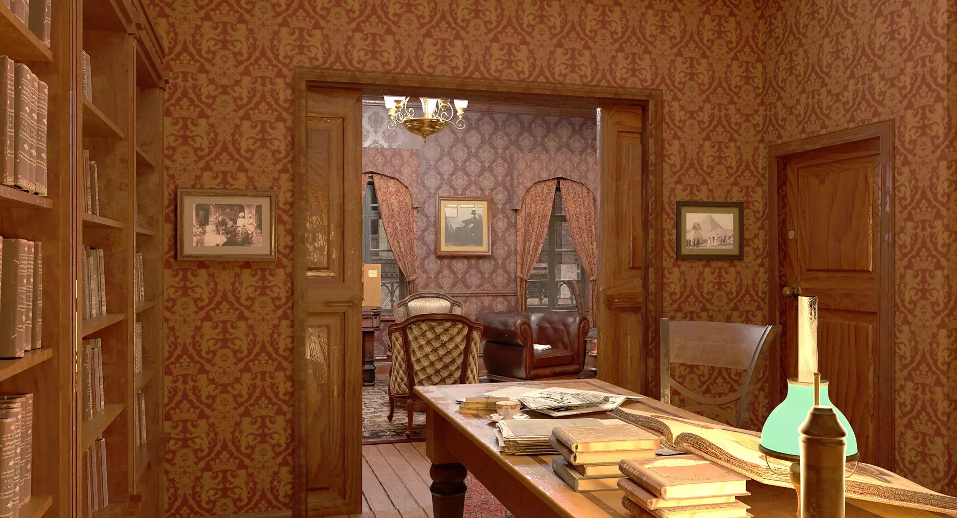 221b Baker Street Consulting Room and Victorian London Asset Pak 3D model_43