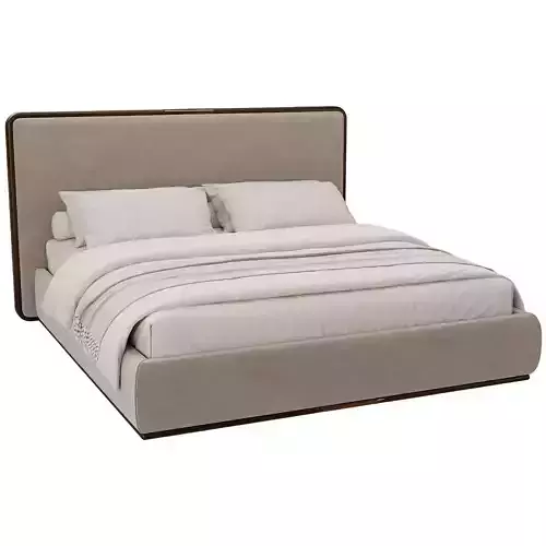 Aurea Rounded Upholstered Bed 3D Model