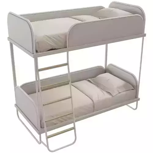 Minimal Tubular Bunk Bed 3D Model  3D model