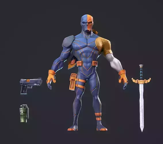  Deathstroke Low-poly 3D model