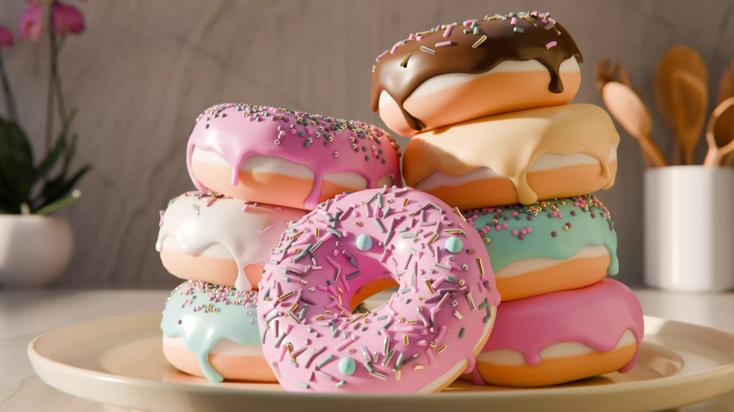 Realistic PBR Donuts Pack 3D model_2