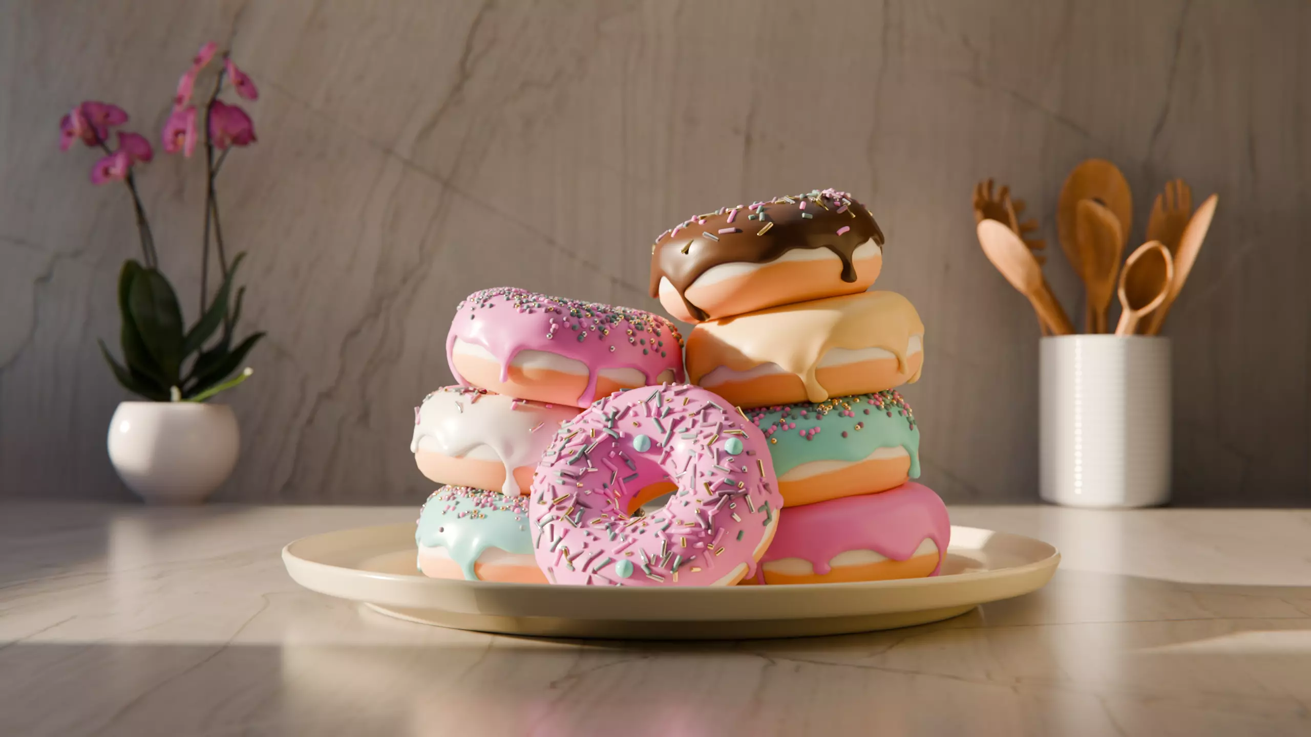 Realistic PBR Donuts Pack 3D model_0