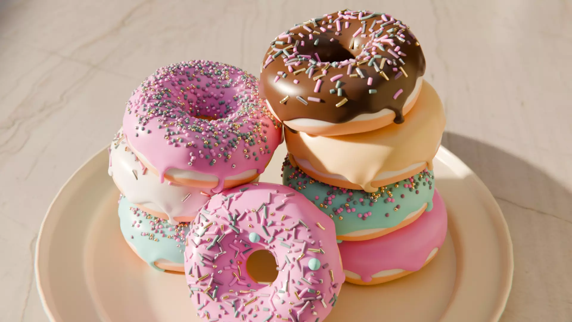 Realistic PBR Donuts Pack 3D model_4