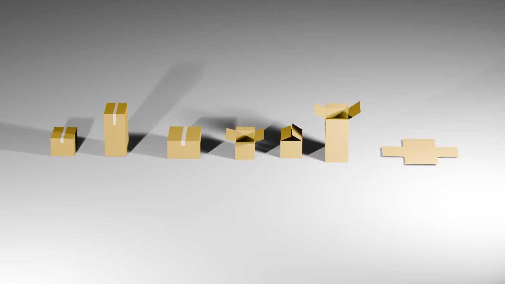 Many Different Card Boxes Low-poly 3D model_2