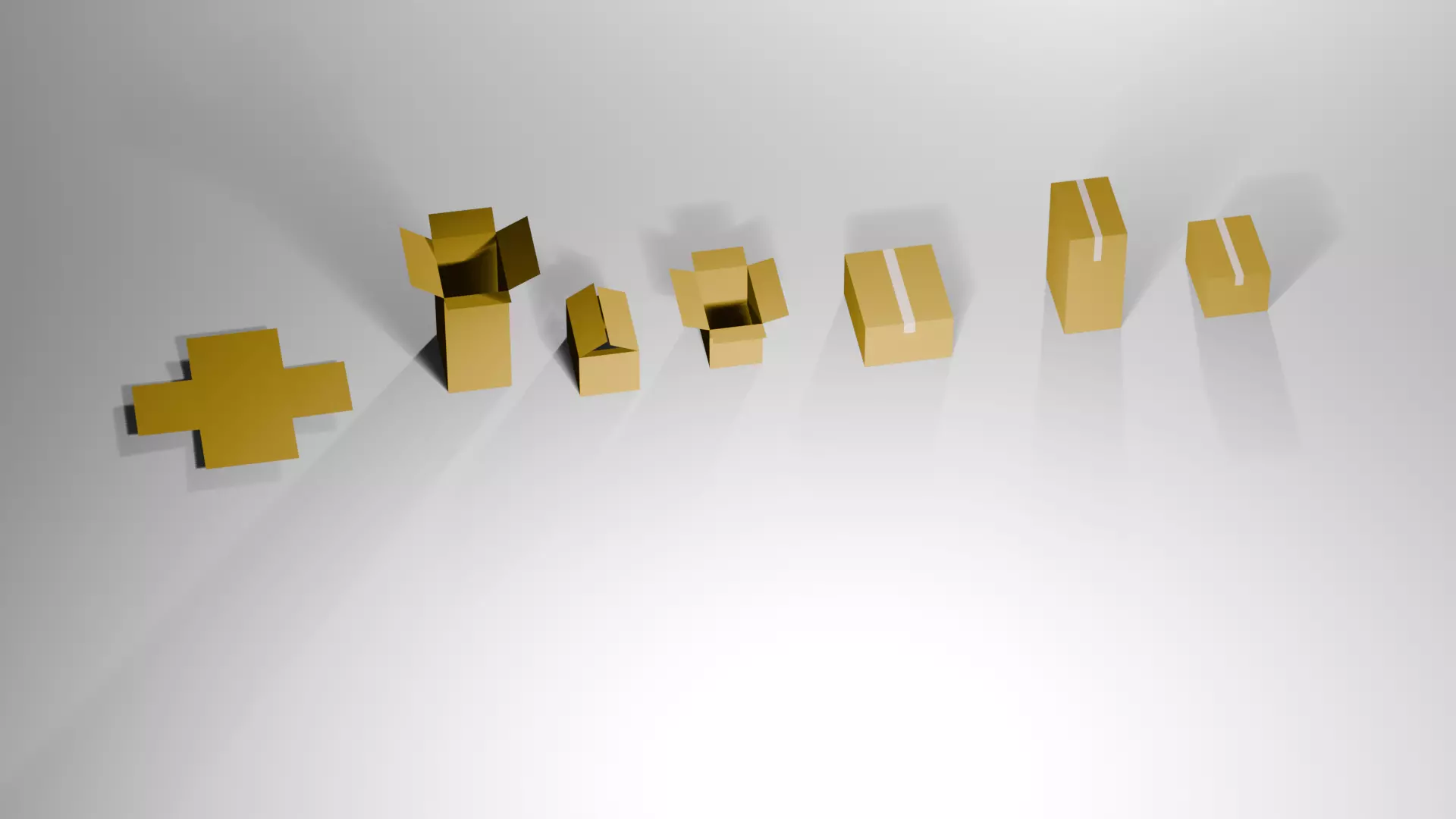 Many Different Card Boxes Low-poly 3D model_3