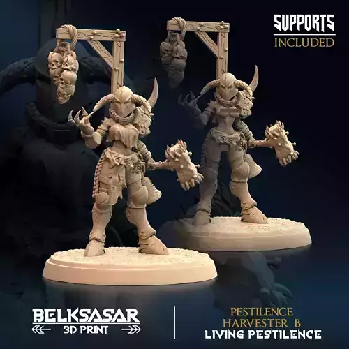 Pestilence Harvester B Nude and Normal 3D print model