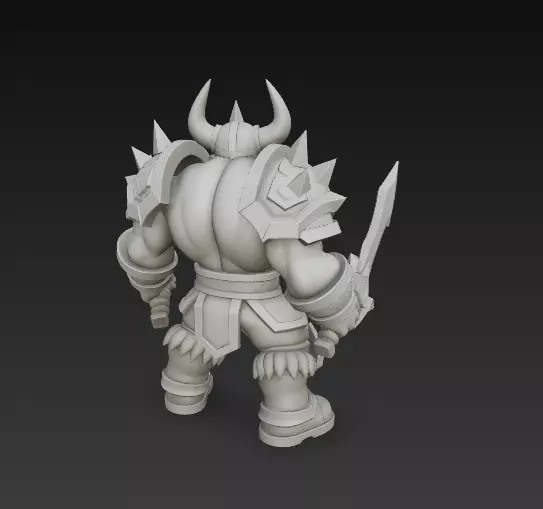 Horned Warrior  Stylized Armored Fighter CGI and 3D Print 3D print model_9