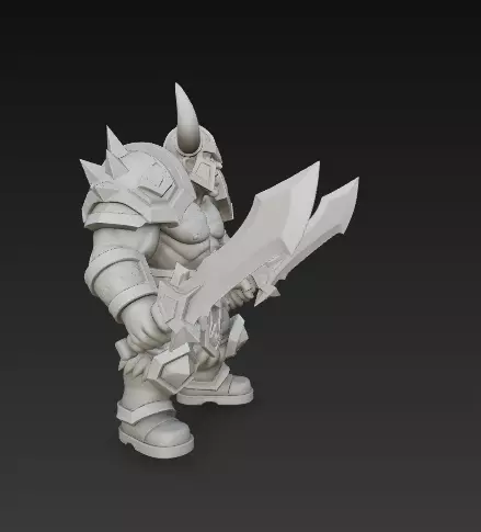 Horned Warrior  Stylized Armored Fighter CGI and 3D Print 3D print model_10