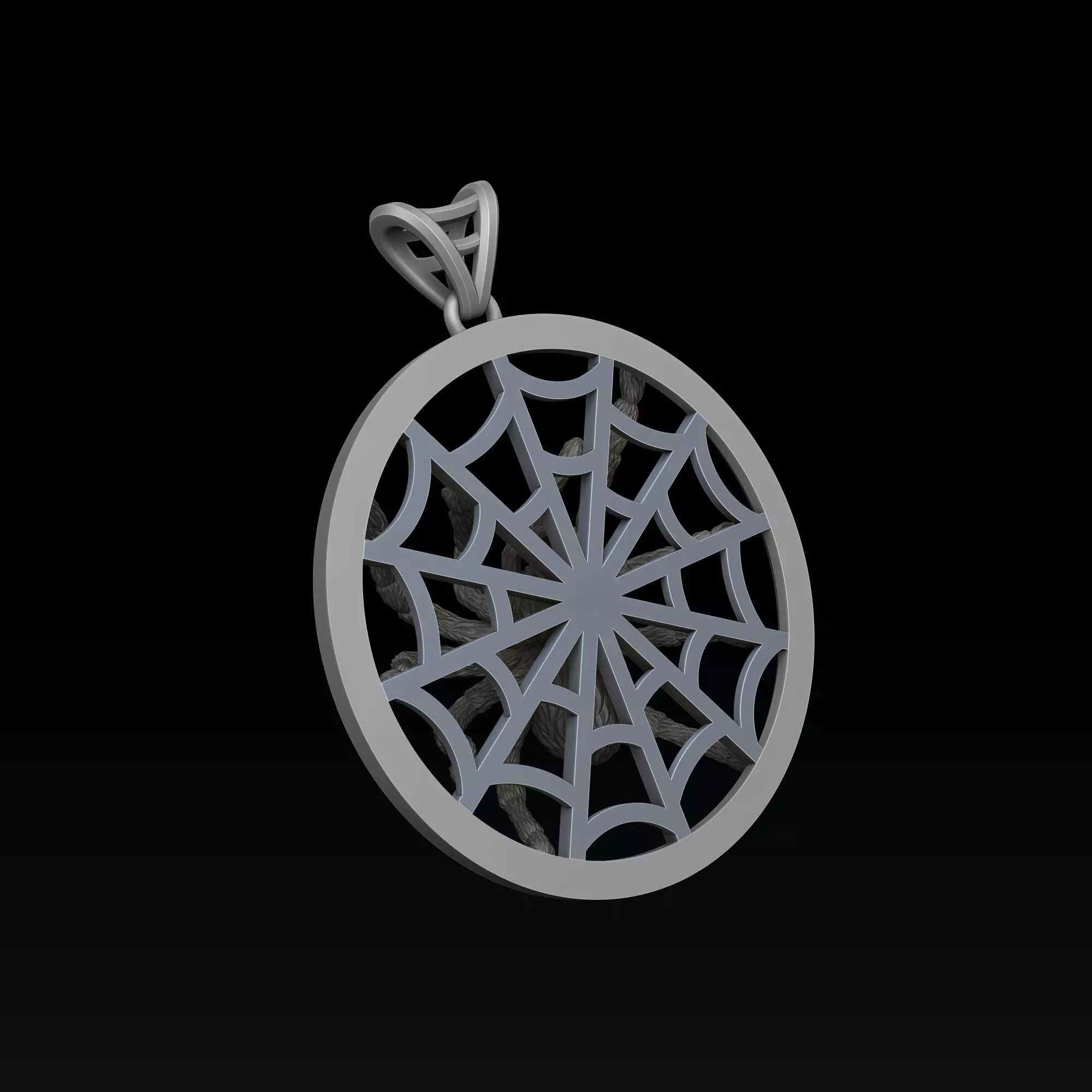 Spider Pendant v2 3D print model_3
