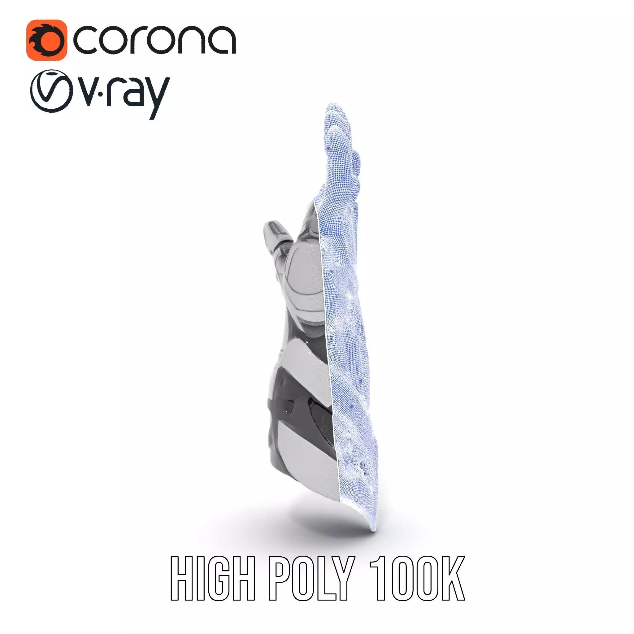 Futuristic Robotic Hand Model Pack Low-poly 3D model_25