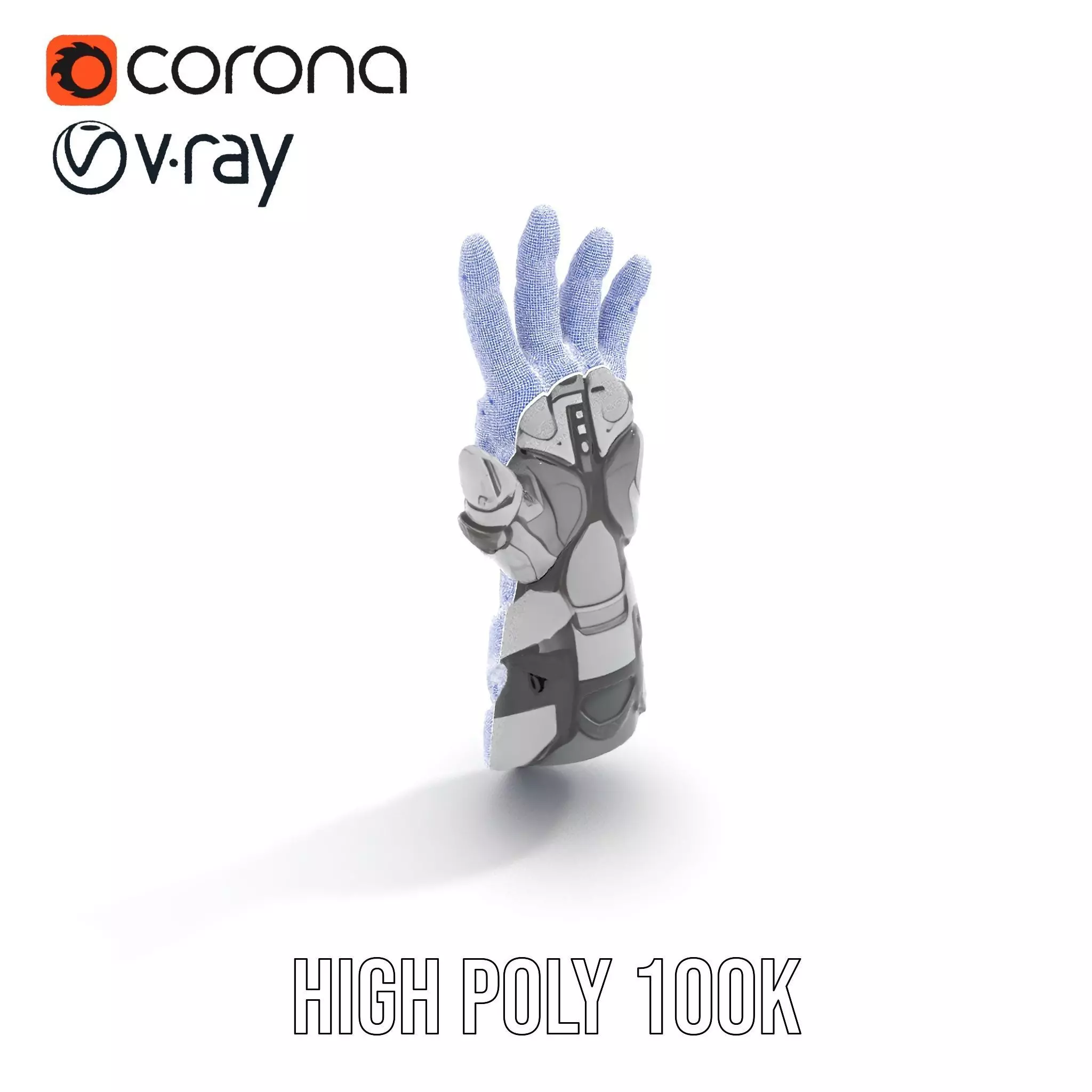 Futuristic Robotic Hand Model Pack Low-poly 3D model_28