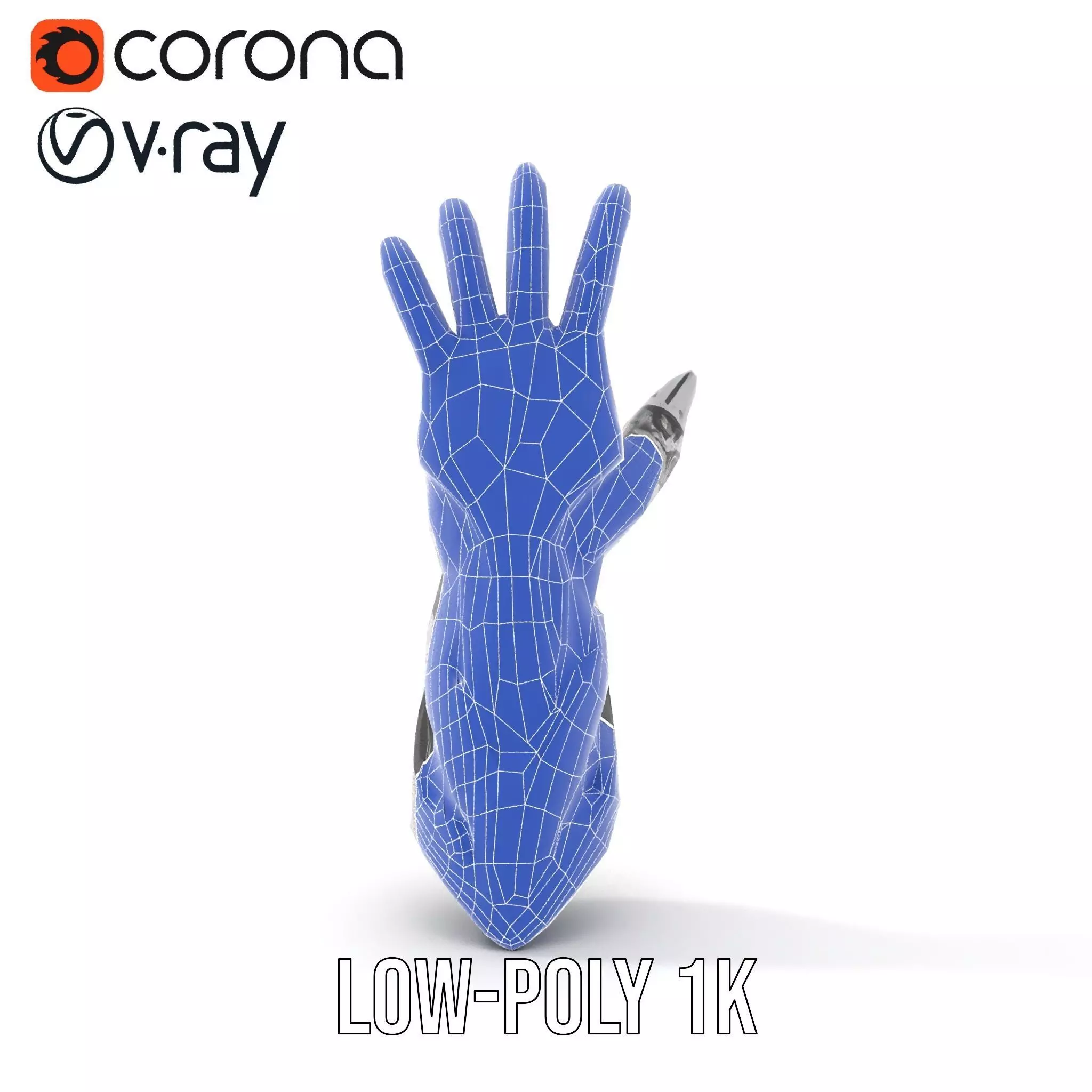 Futuristic Robotic Hand Model Pack Low-poly 3D model_11