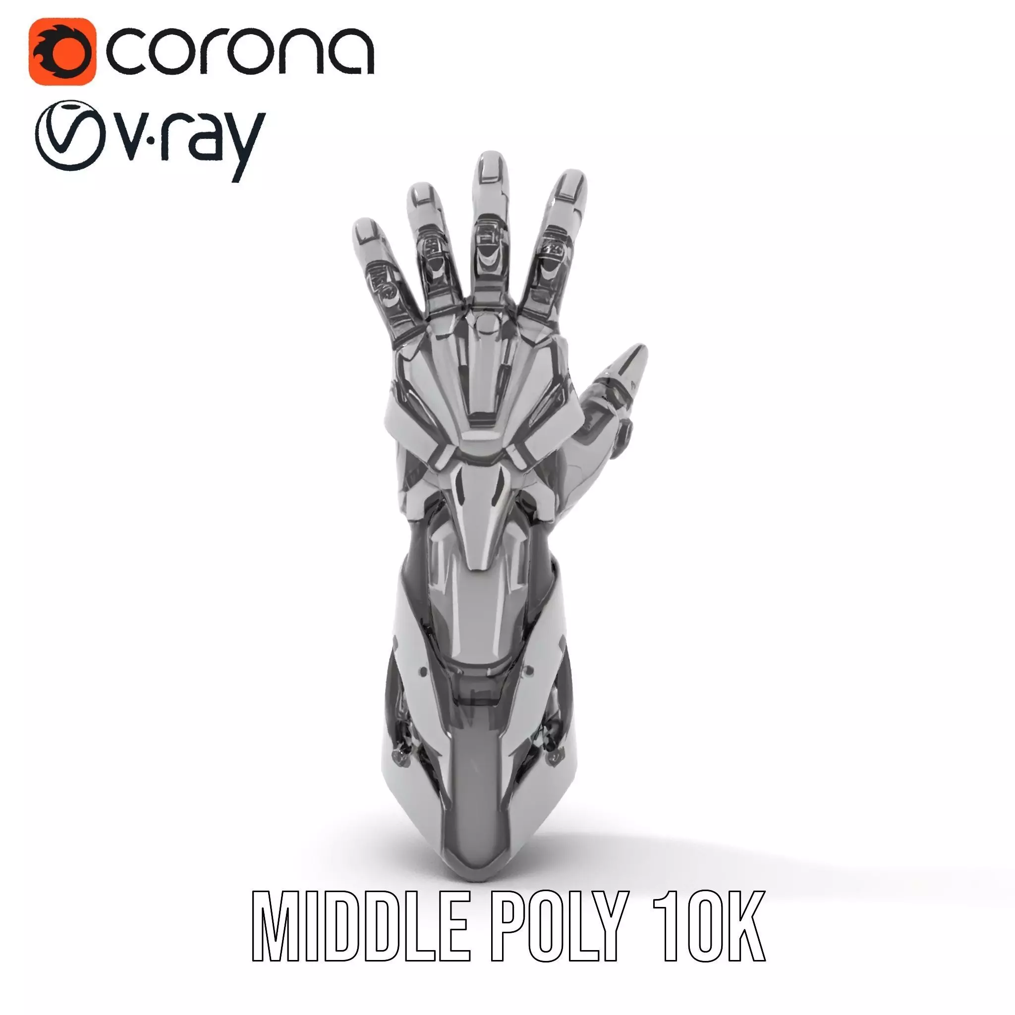Futuristic Robotic Hand Model Pack Low-poly 3D model_16