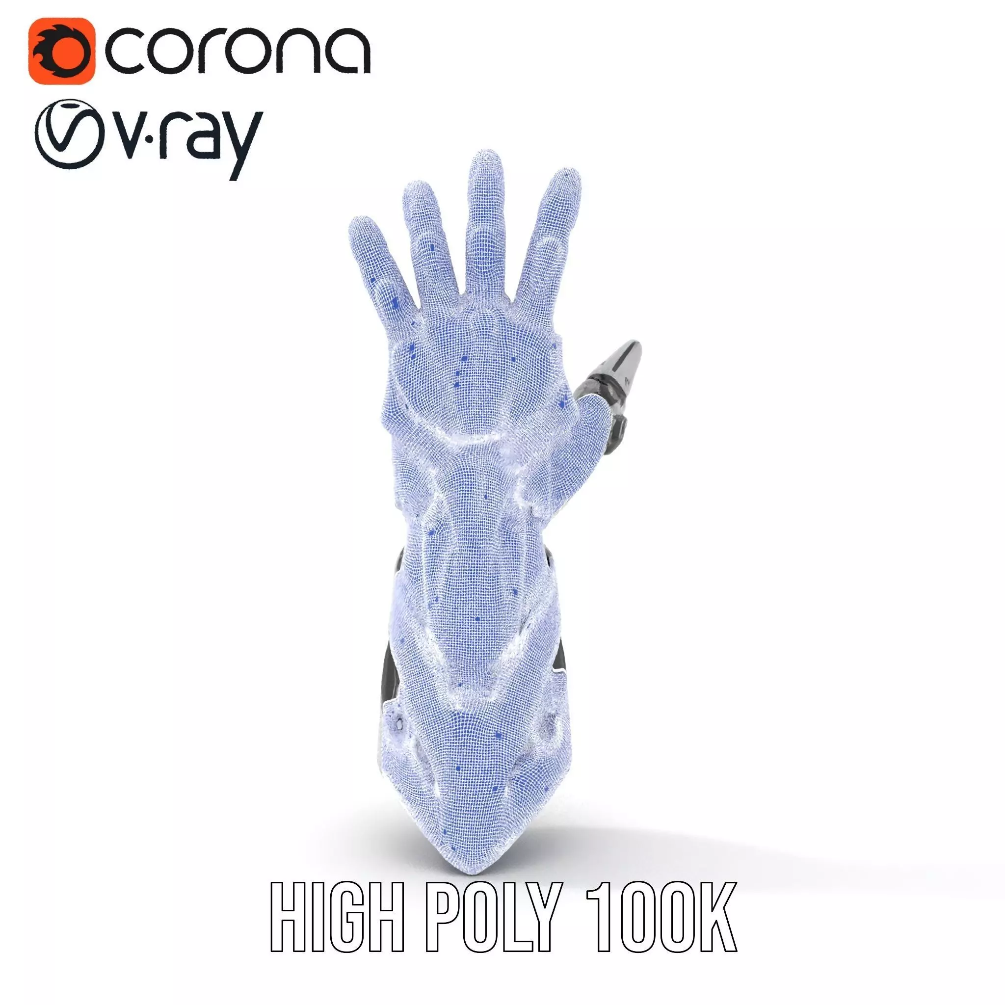 Futuristic Robotic Hand Model Pack Low-poly 3D model_32