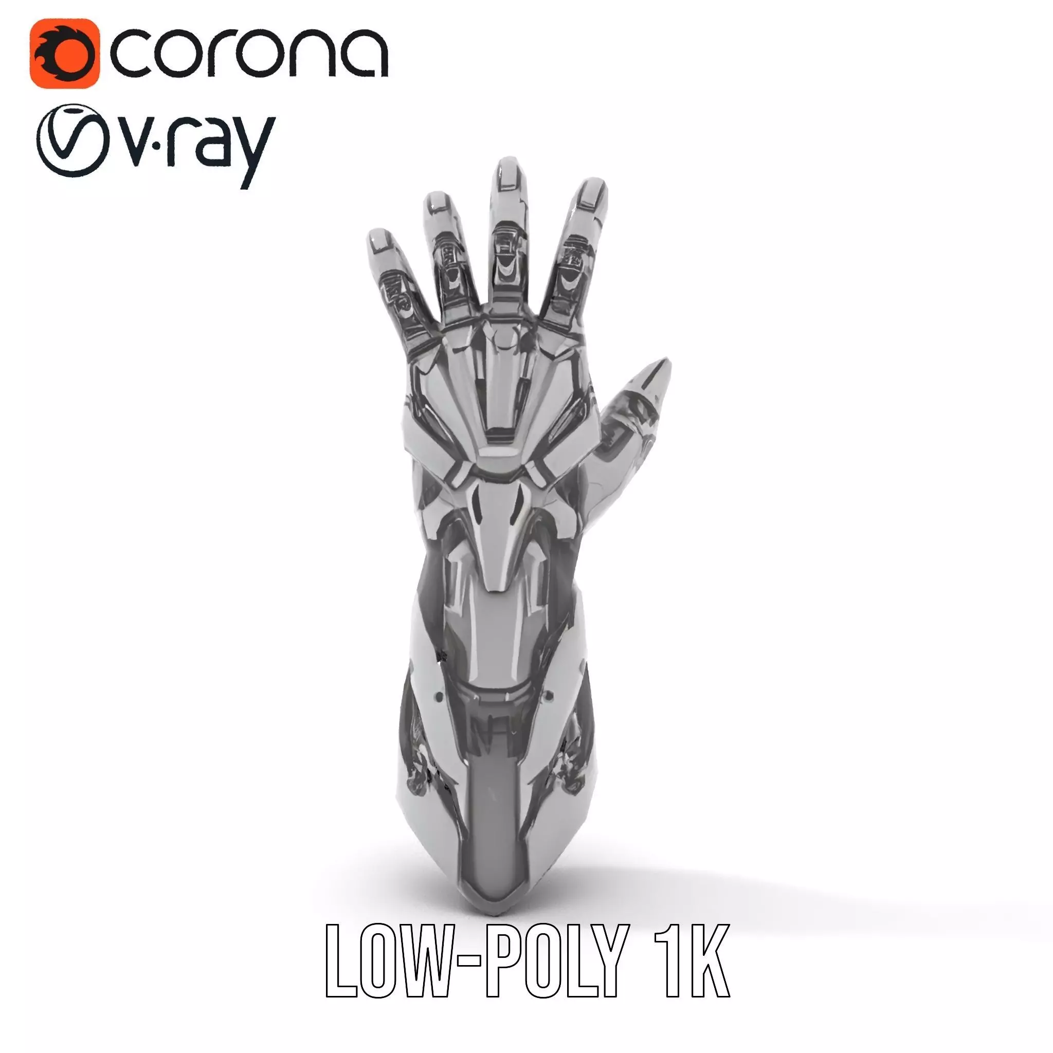 Futuristic Robotic Hand Model Pack Low-poly 3D model_24