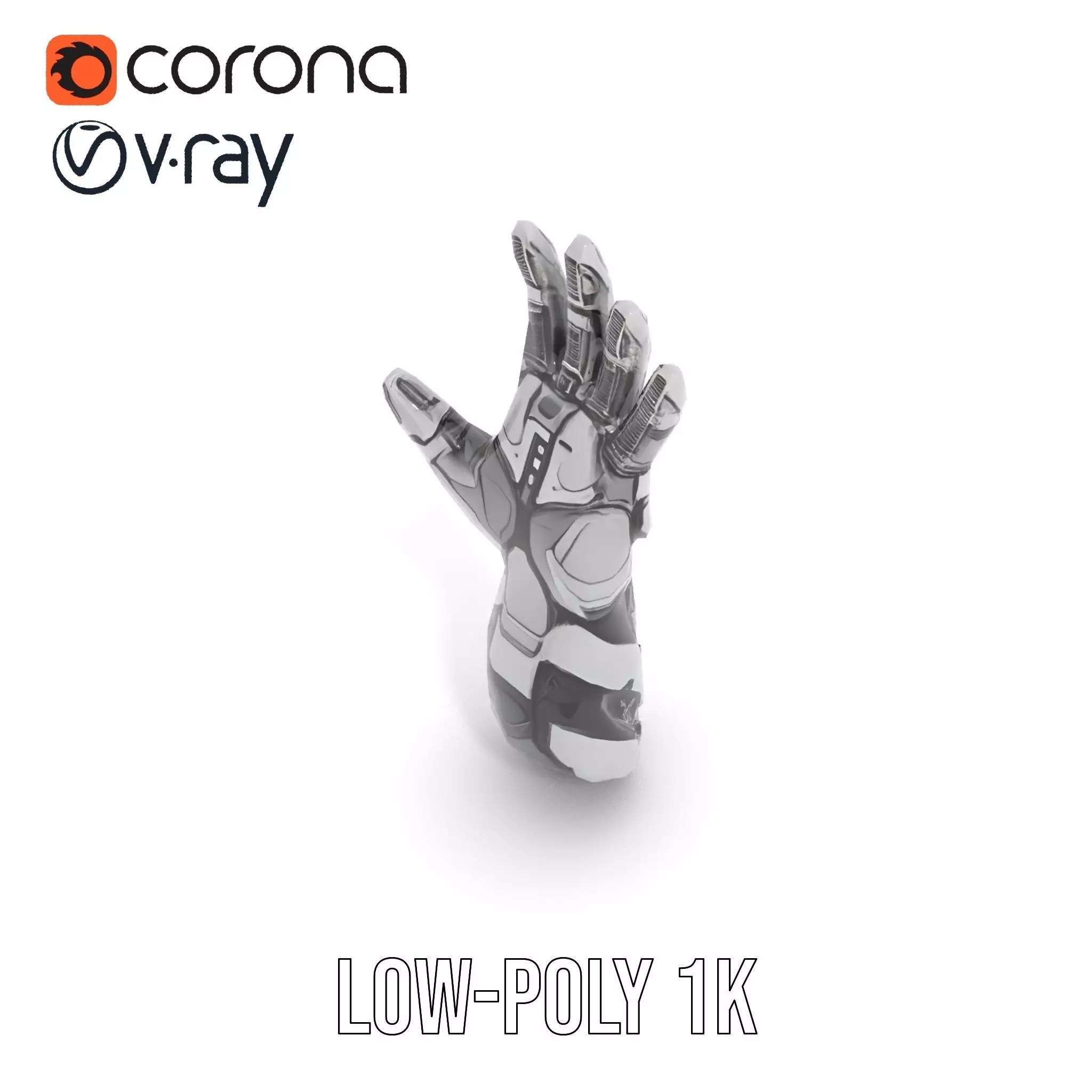 Futuristic Robotic Hand Model Pack Low-poly 3D model_22