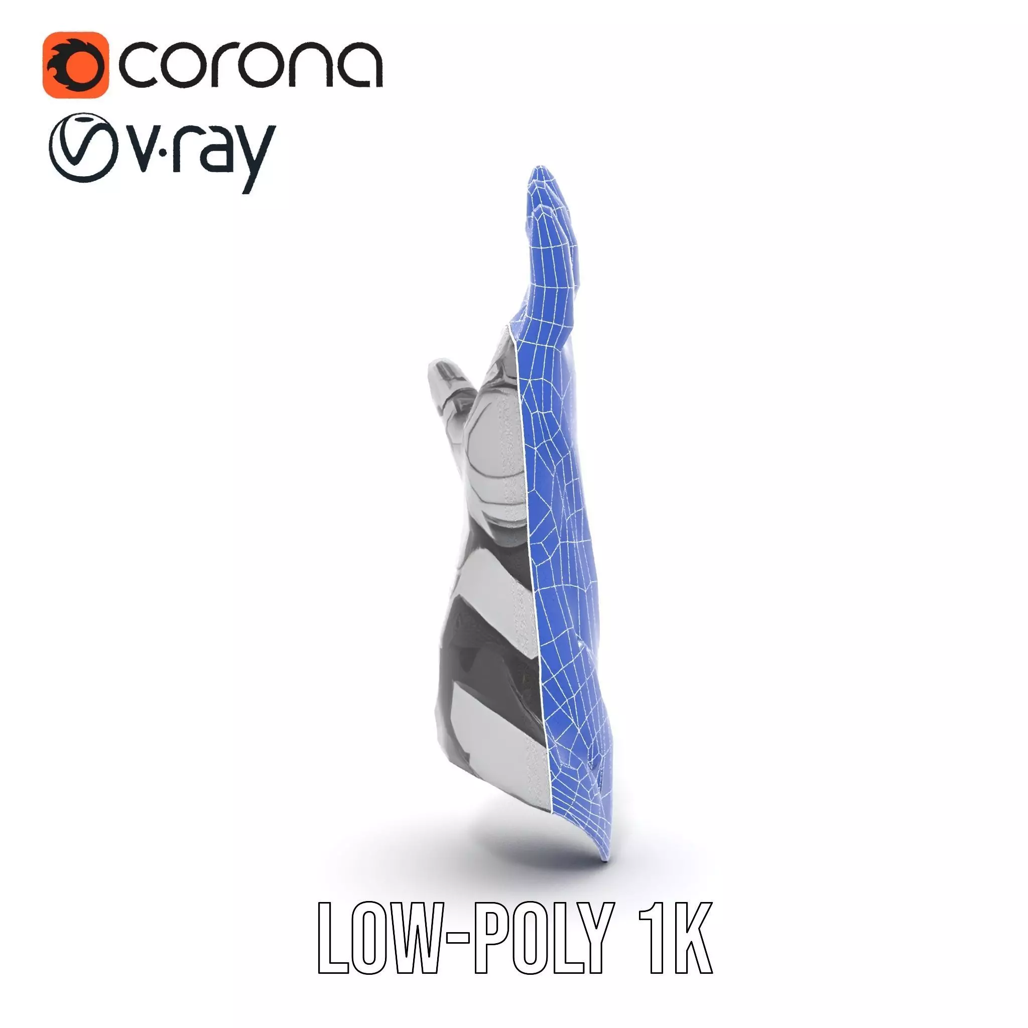 Futuristic Robotic Hand Model Pack Low-poly 3D model_30